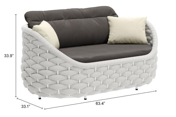 Love Seat Exterior Coral Reef Gris - Kessa image number null