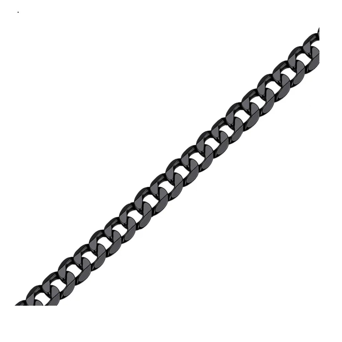 Collar Cadena Estilo Cubano Unisex Acero Inoxidable Negro 3mm-45cm image number null