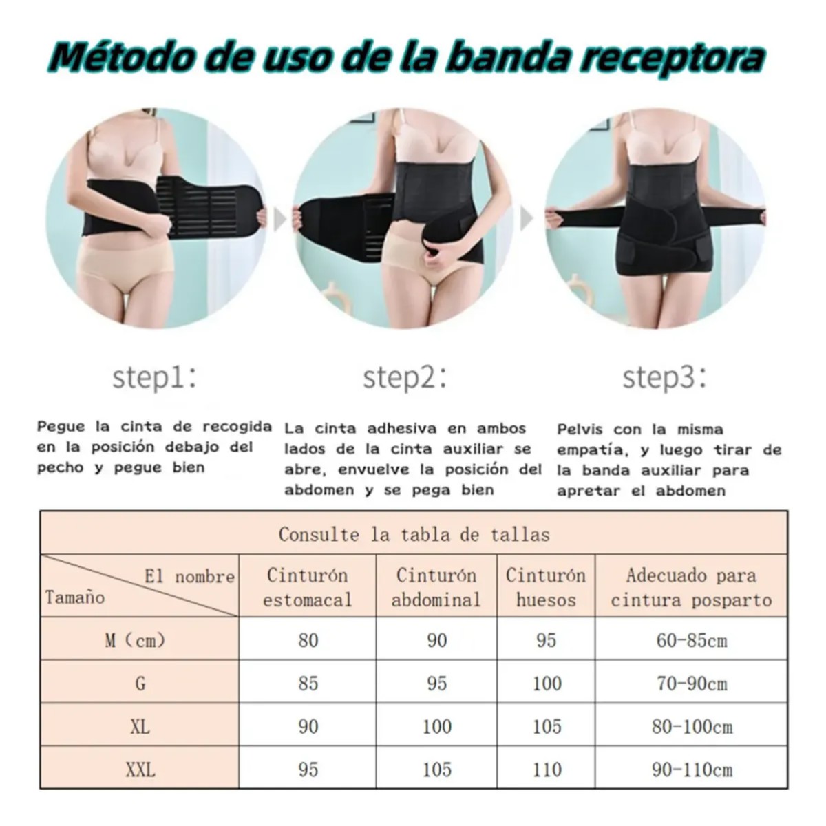 Faja Postparto De Maternidad Para Recuperaci&oacute;n, Kit 4 Piezas Negro Talla: XL image number null
