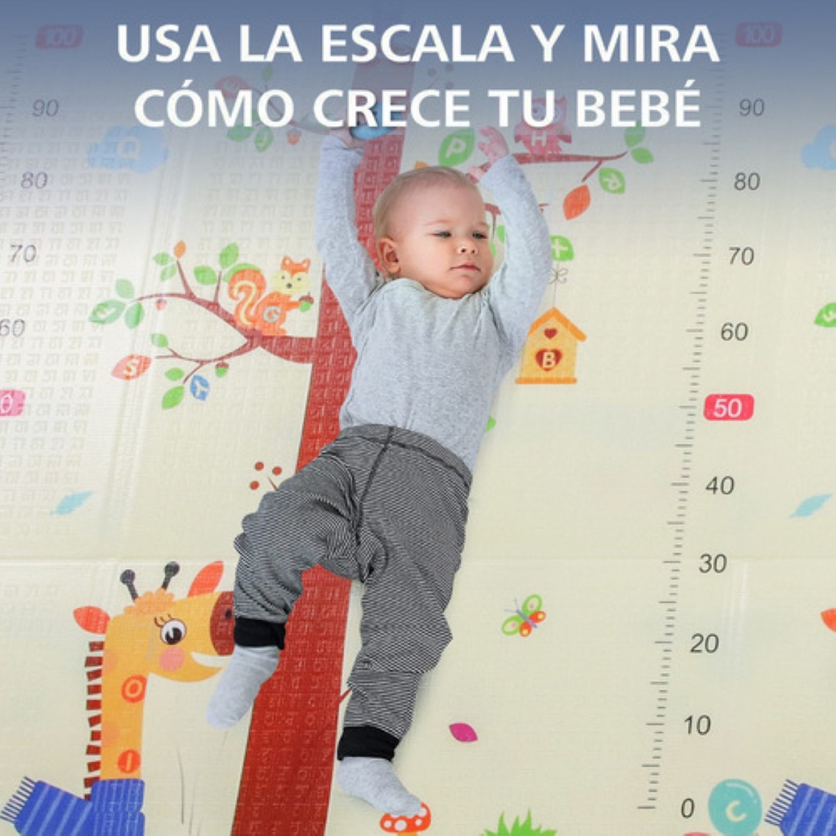 Tapete Infantil Plegable Con Doble Dise&ntilde;o Mide 200 cm x 180 cm, Mezcla de Colores. image number null