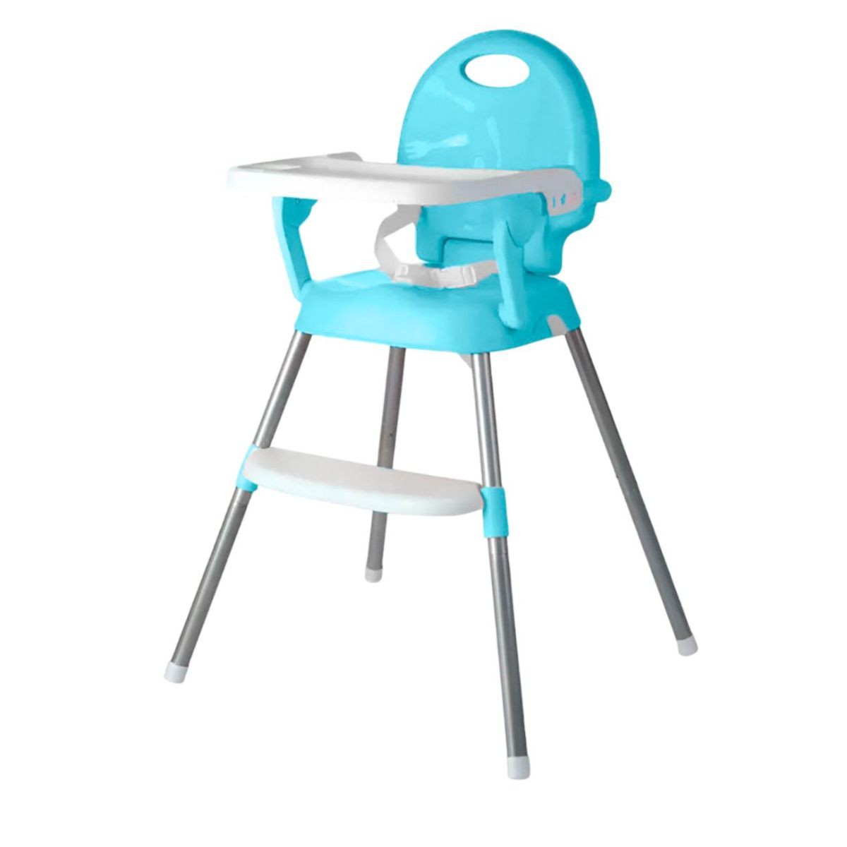 Silla para Beb&eacute; Desmontable con Cintur&oacute;n De Seguridad, Periquera y Charola,Patas Ajustable de Altura, Azul, Bluelander image number null