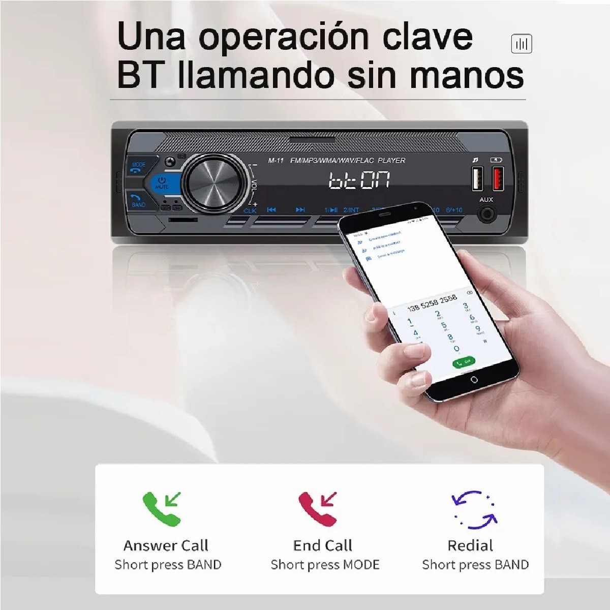 Auto Estereo Coche Reproductor Mp3 Radio Con Bt Aux Usb Sd image number null