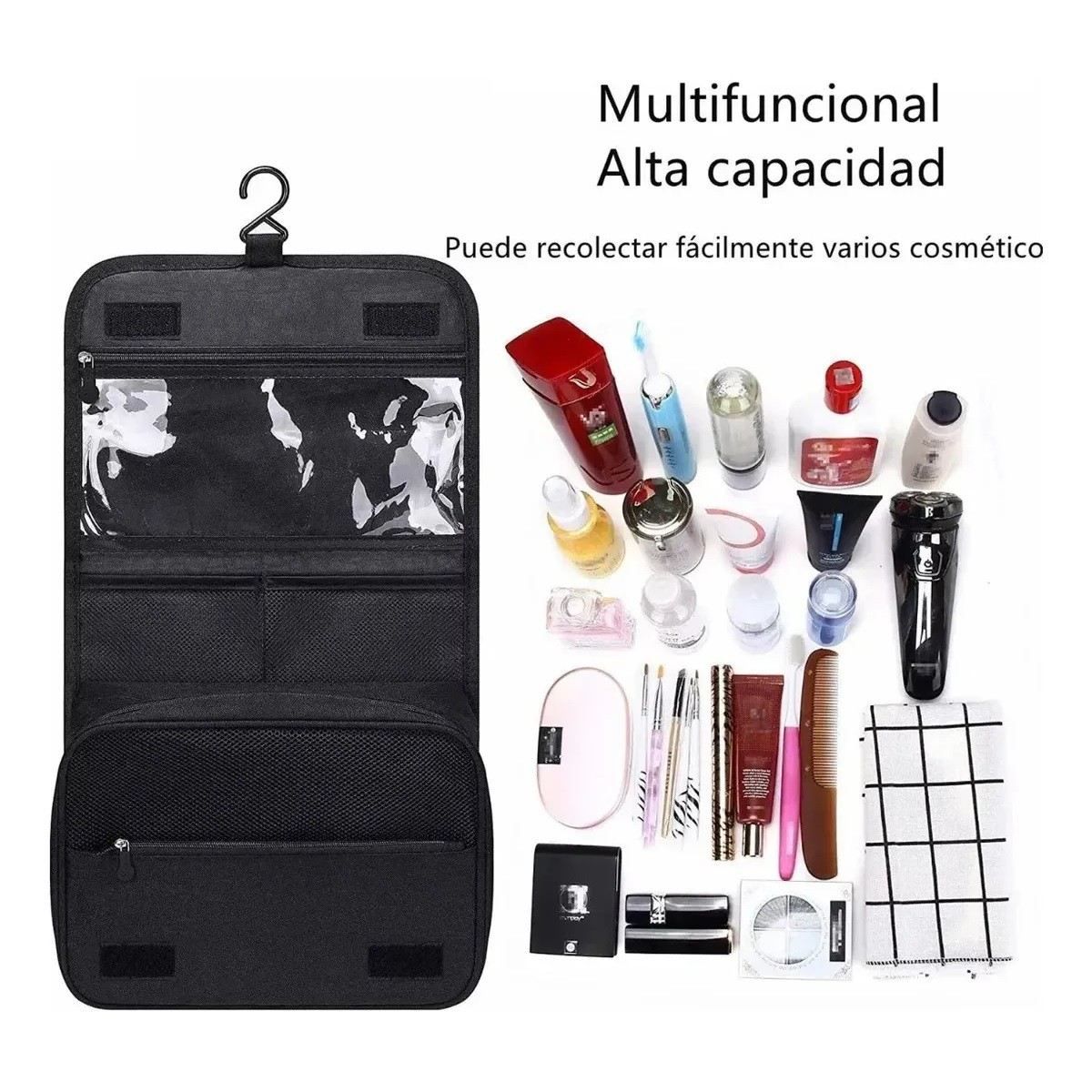 Neceser De Viaje Mujer, Cosmetiquera, bolsa Organizadora Color Negro image number null