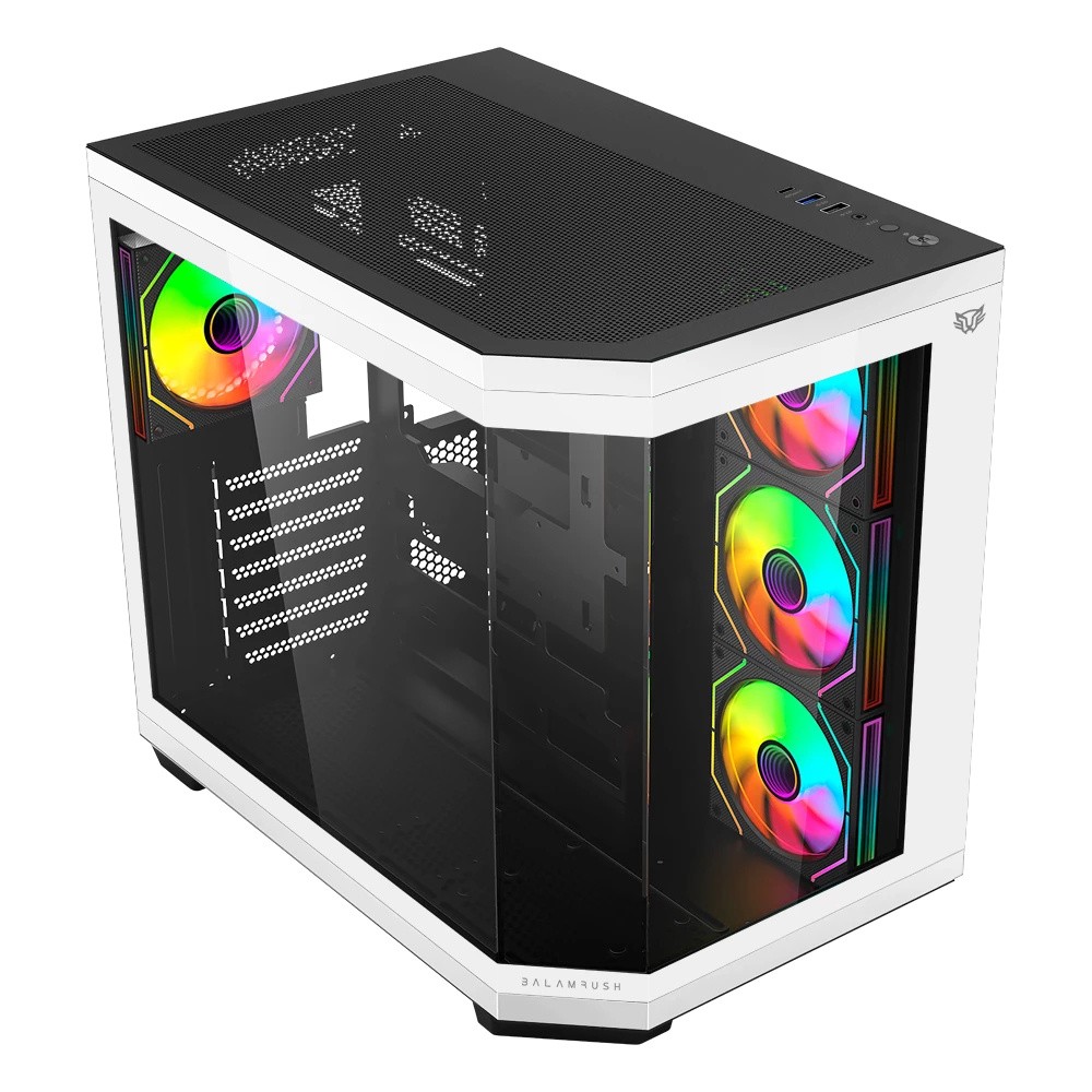 Gabinete Balam Rush Tank Super 9600 TB, Midi-Tower, ATX/Micro-ATX/Mini-ITX, USB 2.0/3.0, Negro/Blanco image number null