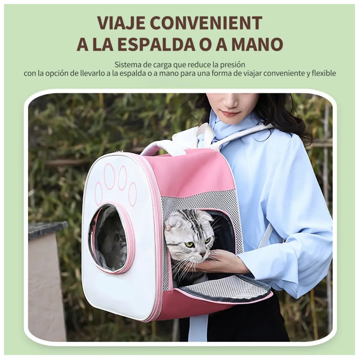 Mochila Transportadora Mascotas Perro Y Gato Rosa image number null
