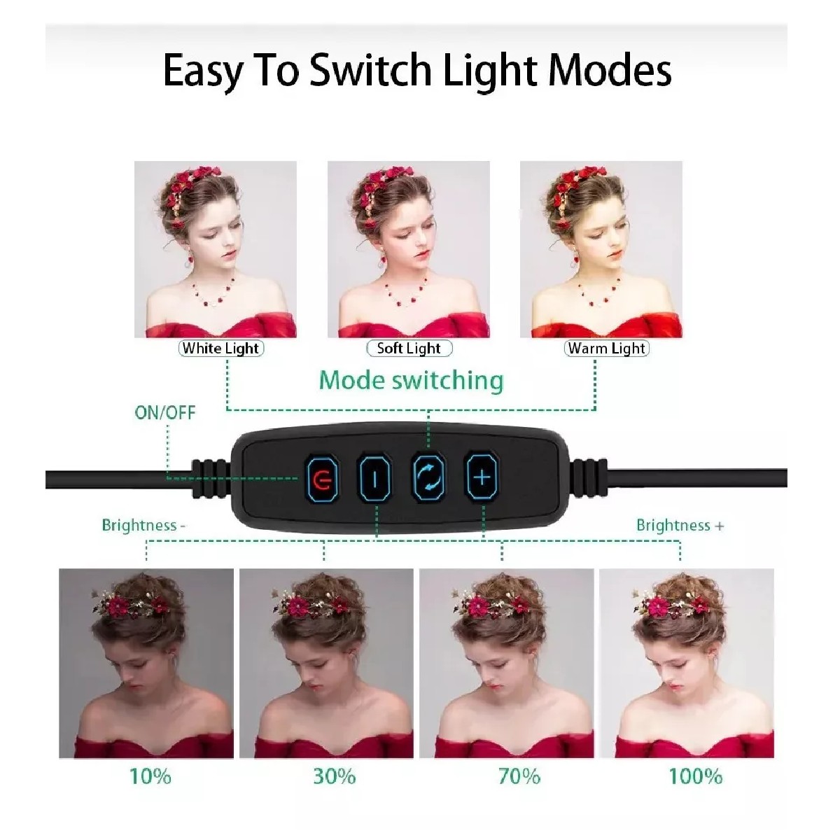 Lampara Aro De Luz Led De 10 Pulgadas Con Tripie Portatil image number null