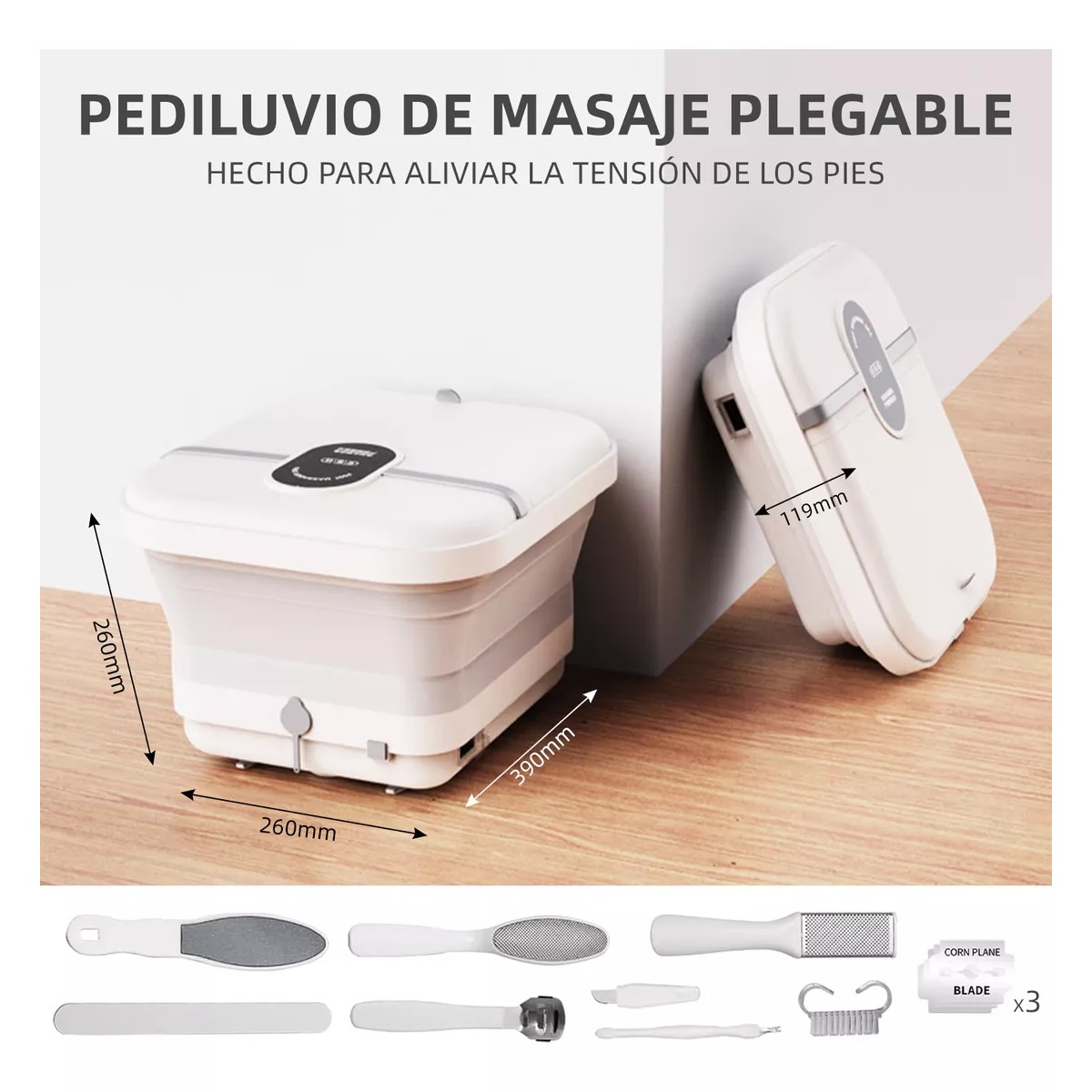 Tina Spa Para Masajeadora Pies Plegable Burbujas Calor image number null