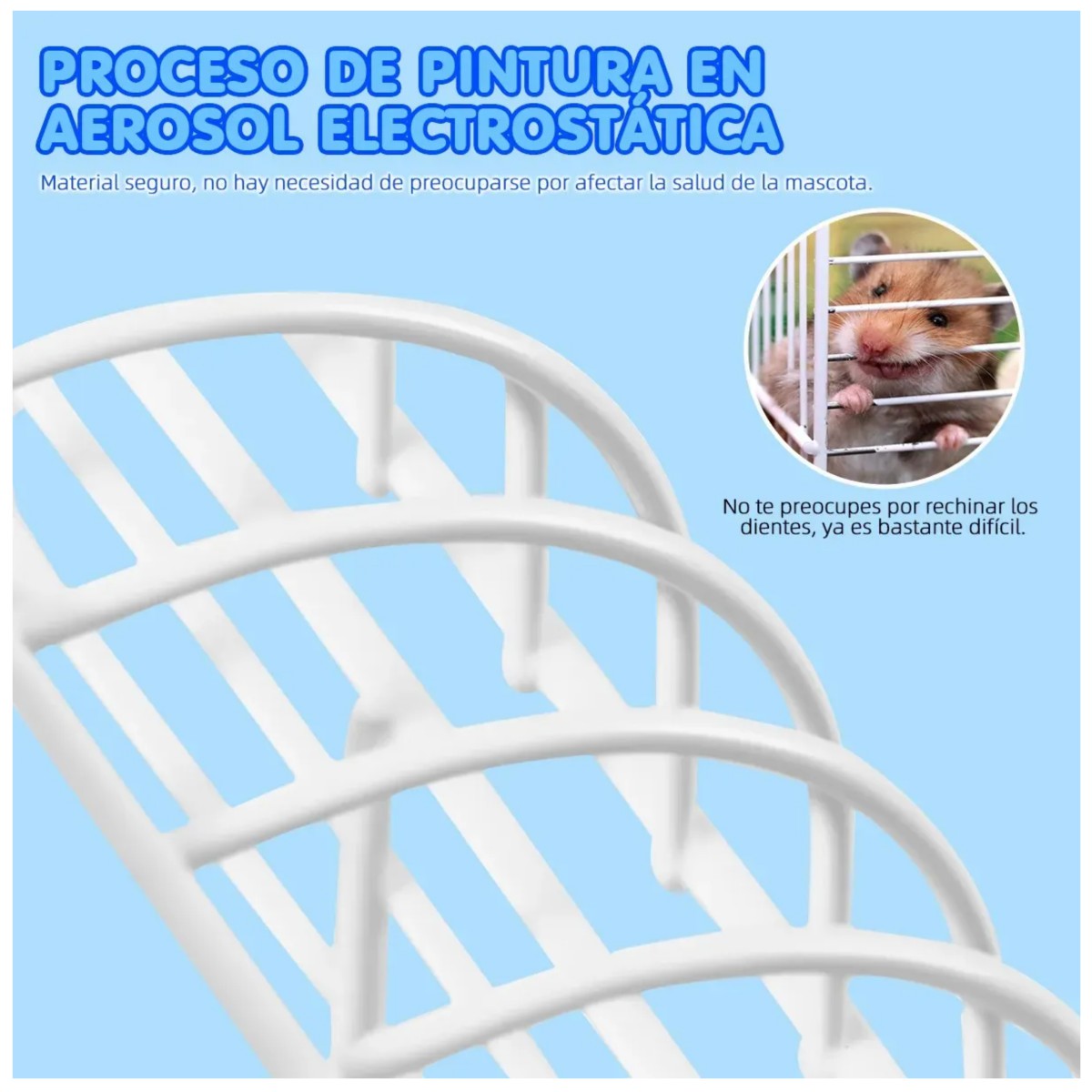Jaula De H&aacute;mster De 4 Pisos Con Tobog&aacute;n Y Servidor De Agua Celeste image number null
