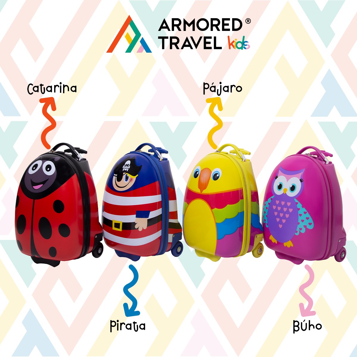 Maleta de viaje ni&ntilde;as ni&ntilde;os carry-on mochila r&iacute;gida infantil con ruedas 16 k&iacute;nder Preescolar usos m&uacute;ltiples Edades 2 a 6 a&ntilde;os Armored kids Pirata. image number null