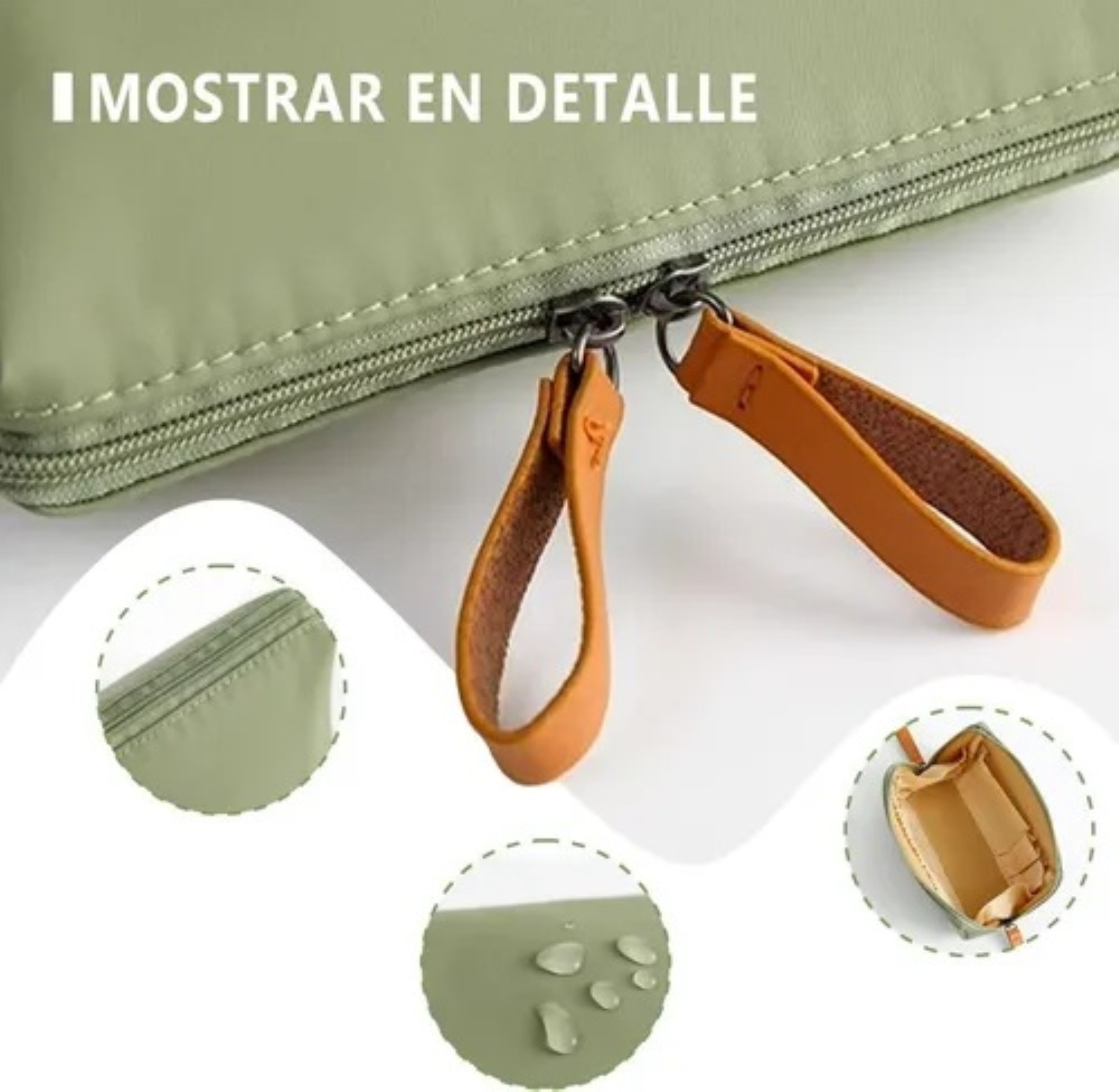 Bolsa De Maquillaje De Viaje Para Mujer Con Compartimentos Verde olivo image number null