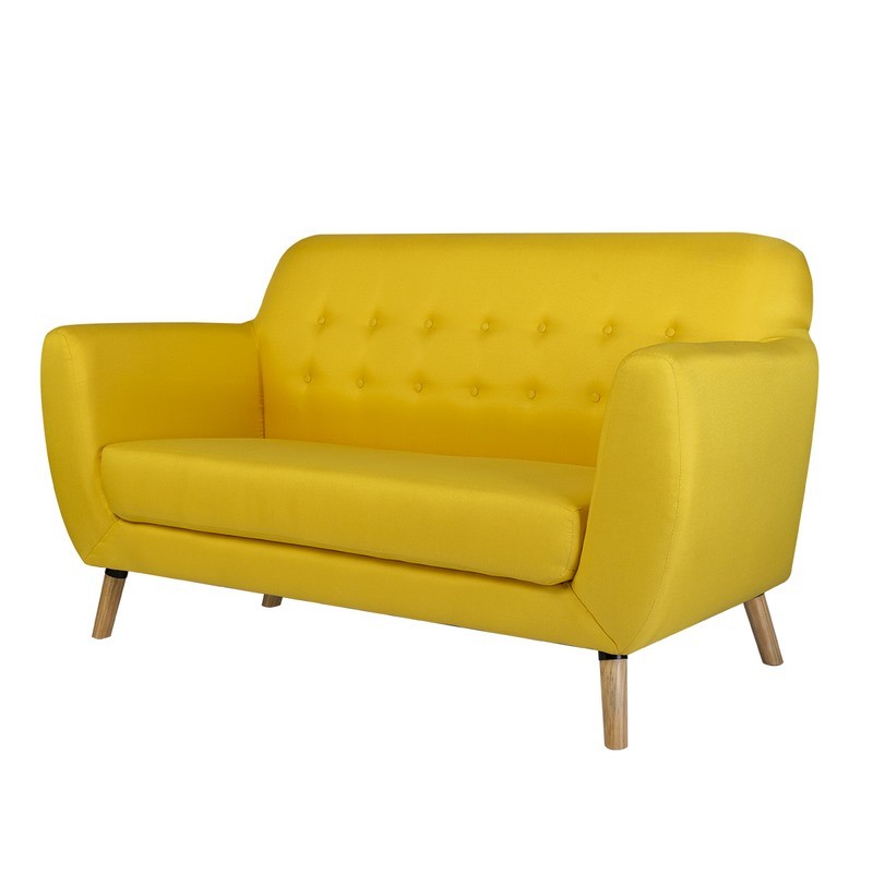 Sofa de 2 plazas Vara Amarillo - Kessa. image number null