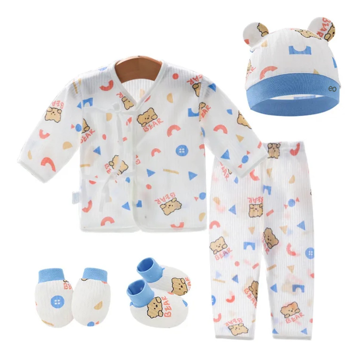 Set De Ropa De Beb&eacute; Reci&eacute;n Nacido 0-3 Meses, 5 Piezas Letras image number null