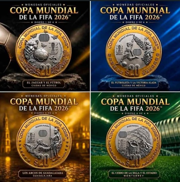 monedas conmemorativas de 20 pesos por la Copa Mundial de la FIFA image number null