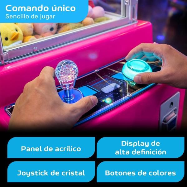 Maquina Garra Atrapa Peluches Audiotek Rosa Arcade Led image number null