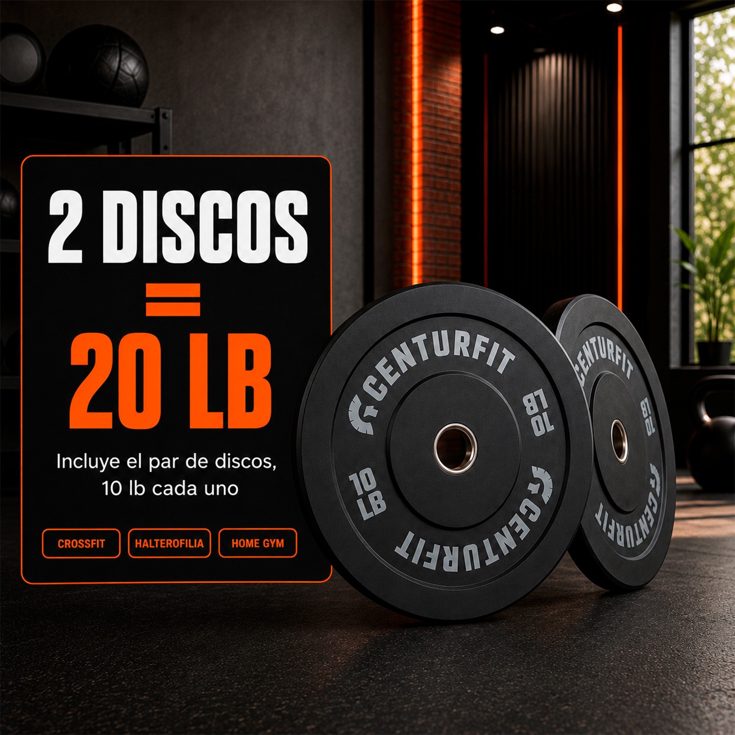 Par Disco Bumper Olimpico Libras Centro Acerocaucho Crossfit Gris Centurfit image number null
