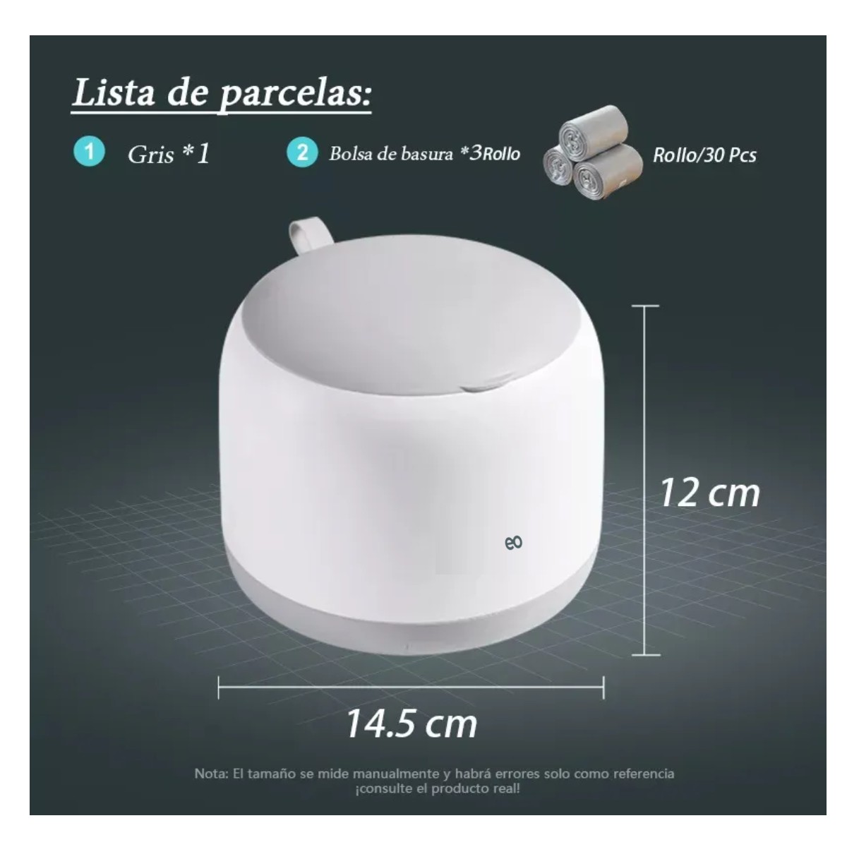 Mini Bote De Basura De Escritorio Con Tapa, Oficina En Casa Color Gris image number null