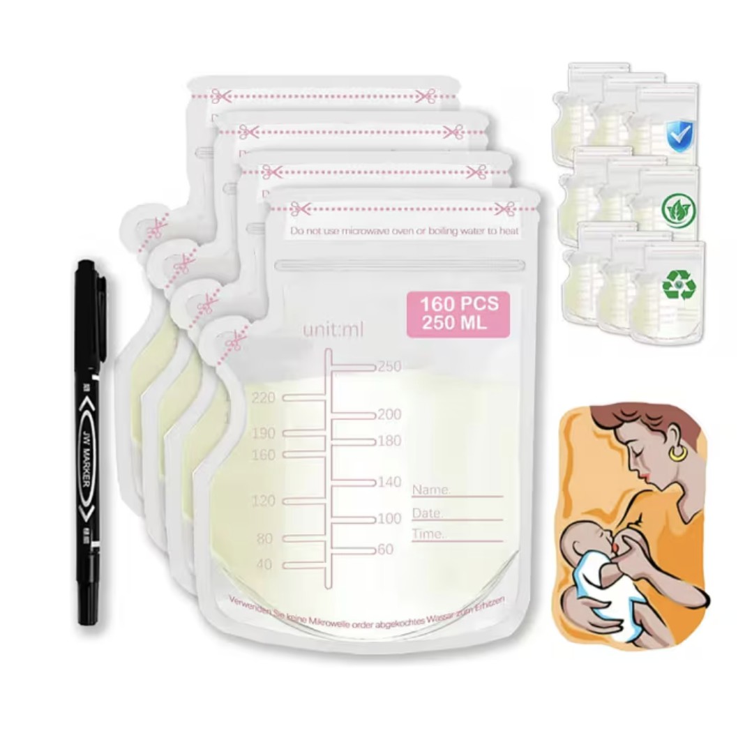 Bolsa De Almacenamiento De Leche Materna 250ml 160 Piezas Modelo Transparente image number null