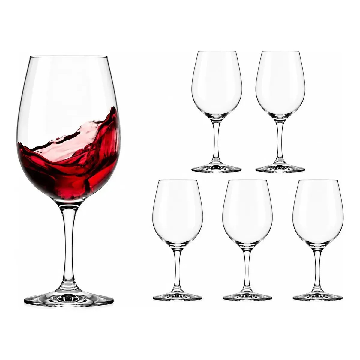 Copas Vino Tinto Cop&oacute;n Vidrio 384 Ml 6 Piezas Color Vino image number null