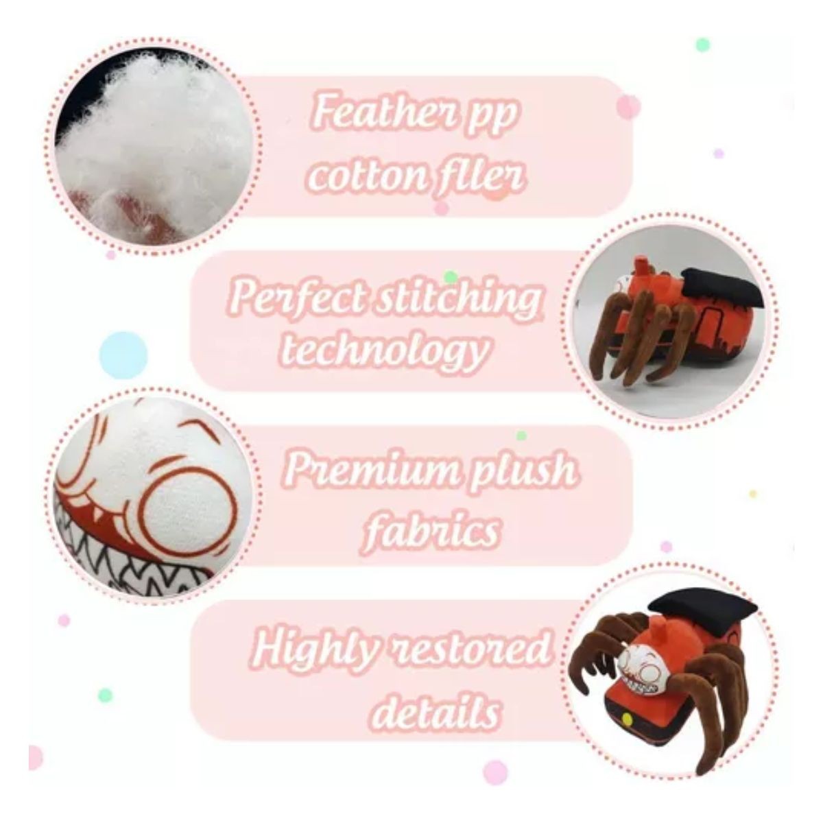 Tren Ara&ntilde;a De Peluche Marron Rojo image number null