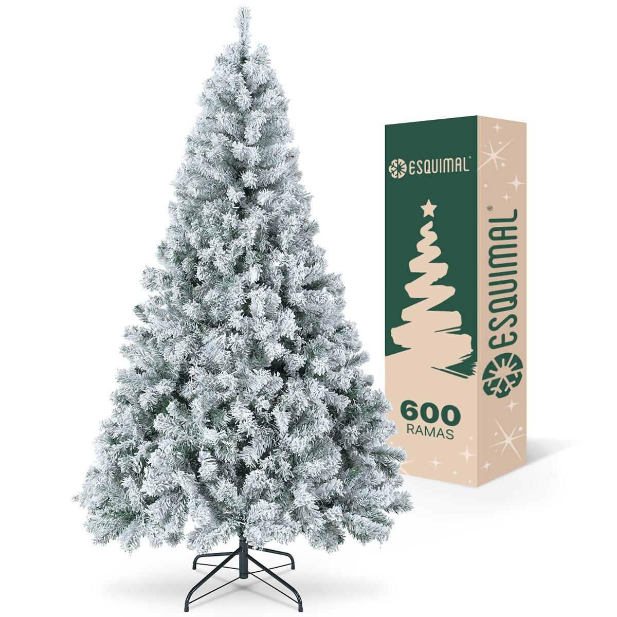&Aacute;rbol de Navidad Artificial Pino Cl&aacute;sico 1.5m 600 Ramas &ndash;Verde Nevado ESQUIMAL. image number null