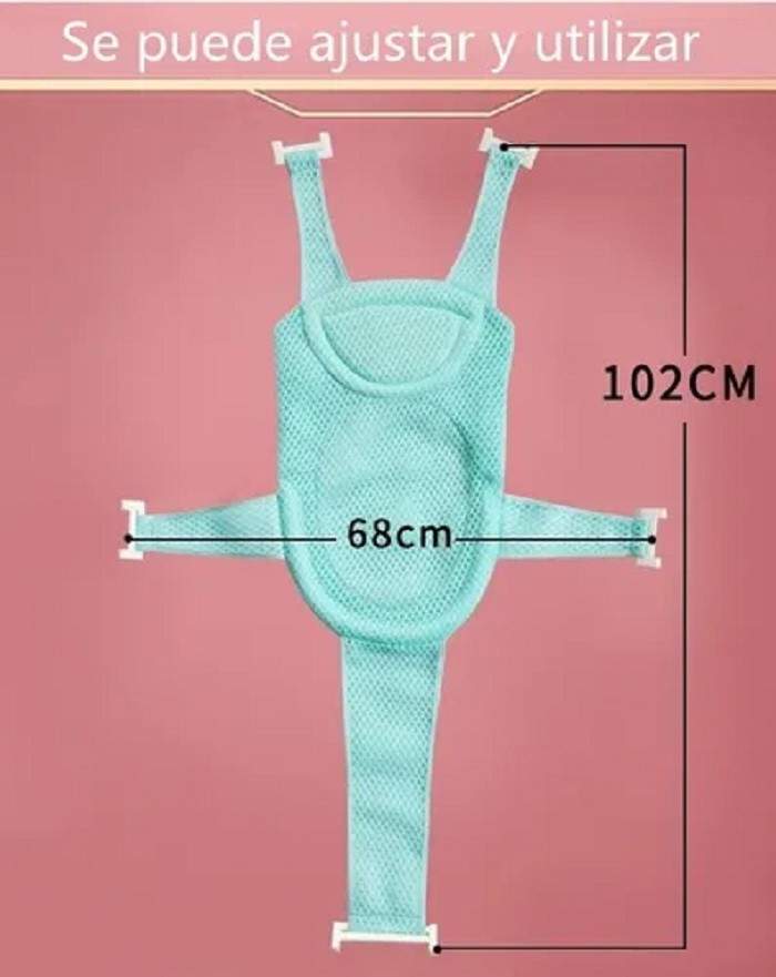 Soporte Tina Bebe Respaldo Ba&ntilde;era Antideslizante Azul image number null