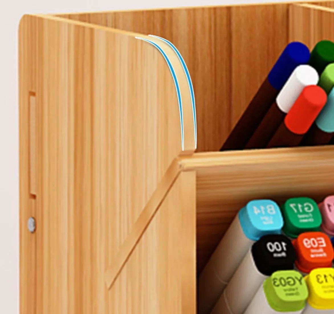 Organizador De Escritorio Madera Oficina Con Cajonera image number null