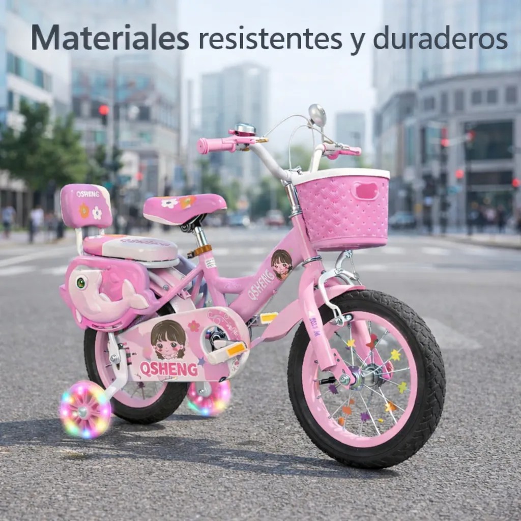 Bicicleta Infantil Para Ni&ntilde;os R12 Rodada 12 Delfin Con Luces 12 " image number null