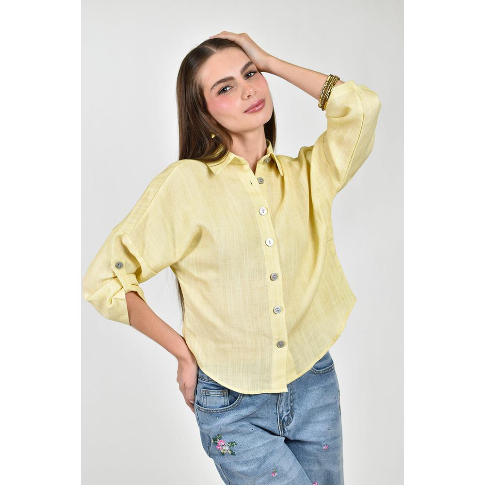 Camisa de lino Roman Fashion /Juvenil, 5123 (Amarillo) image number null