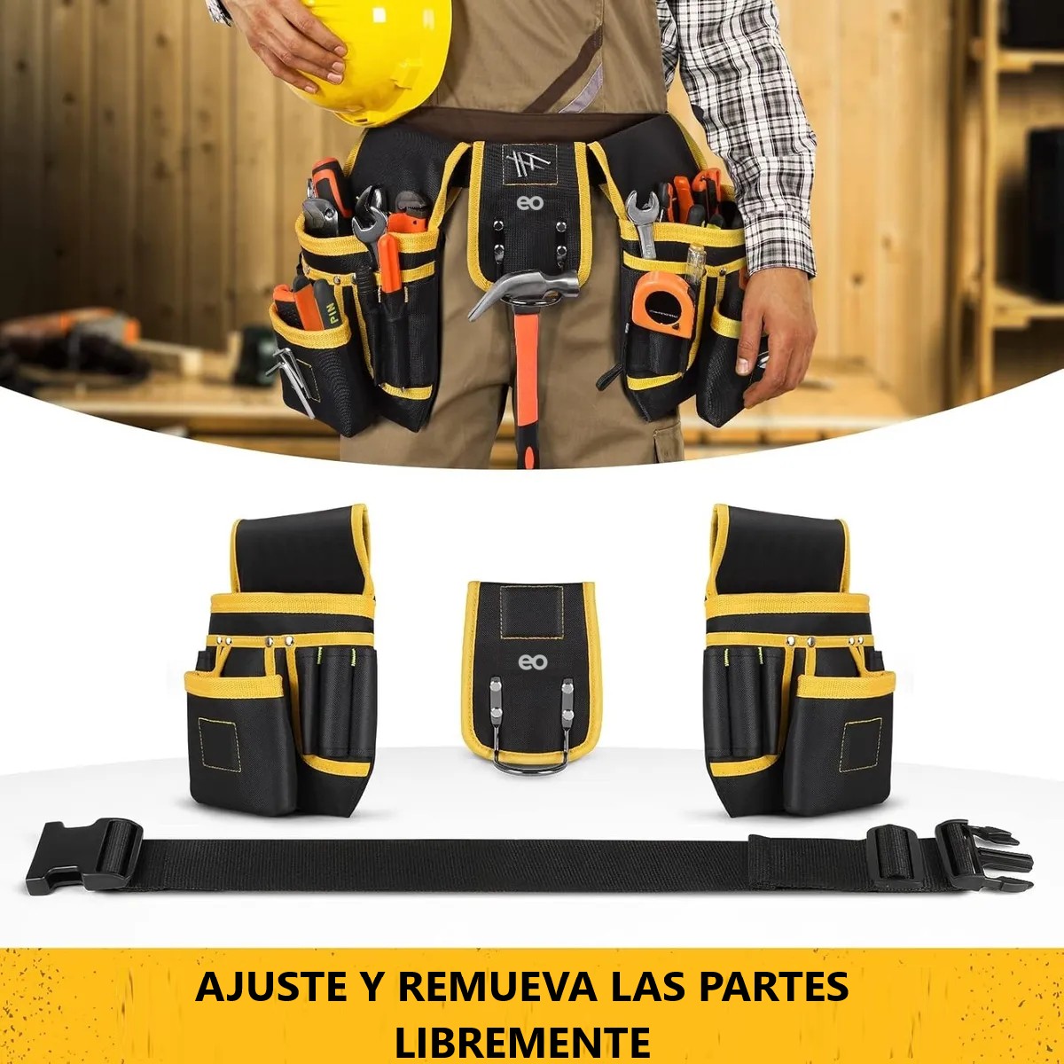 Bolsas Portaherramientas Cangurera Para Electricistas Negro image number null