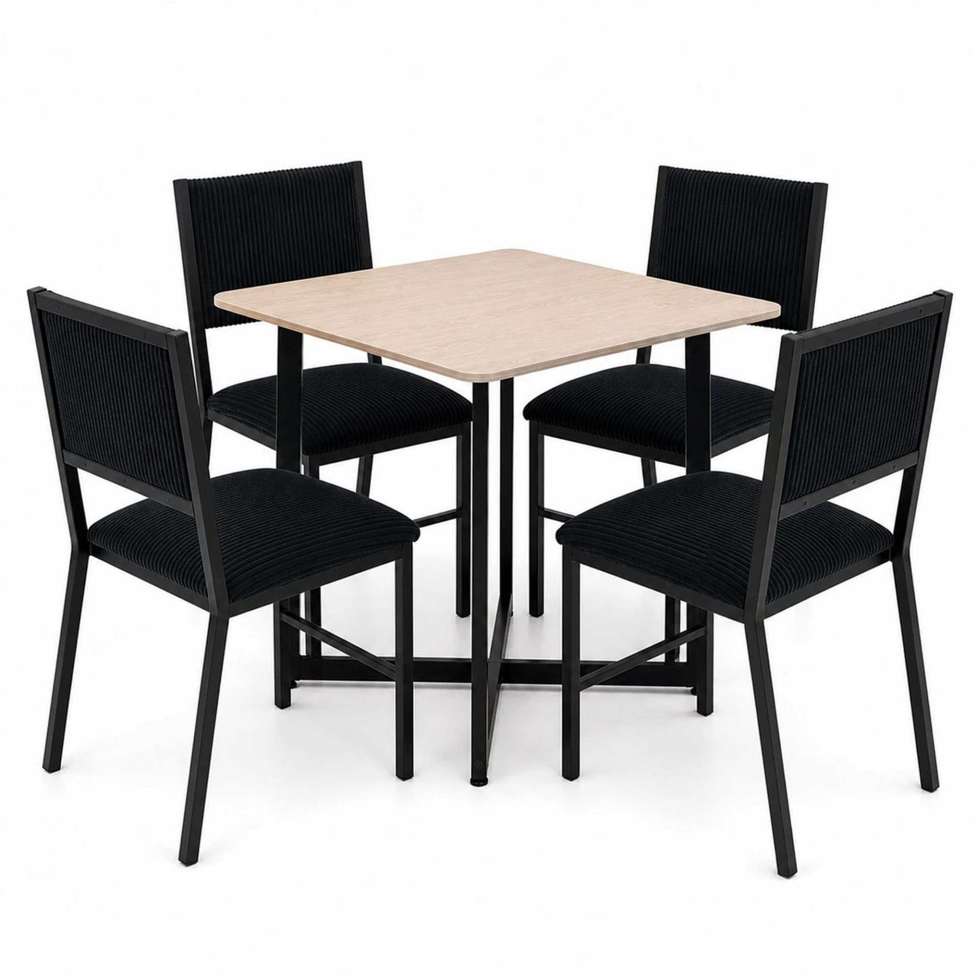 Antecomedor 4 Sillas Luxora + Zovani Beige y Negro Kessa image number null