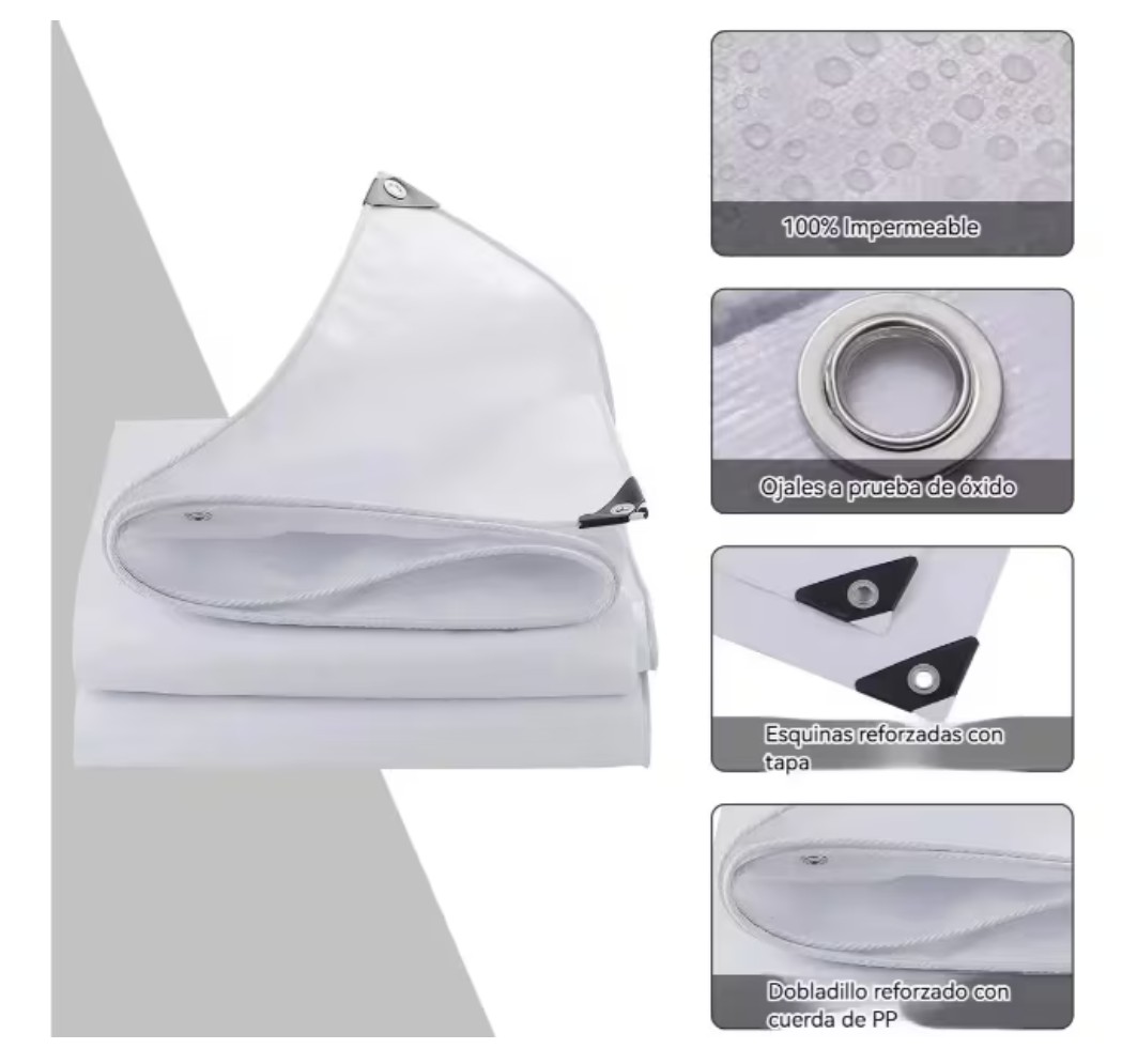 Lona Reforzada 3 X 3 M Blanca 180 G/m&sup2; Modelo Transparente image number null