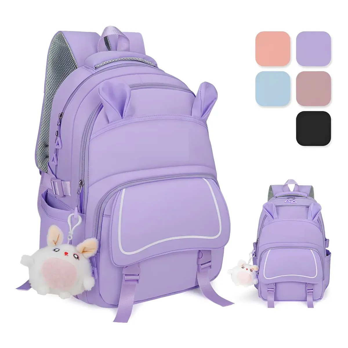 Mochila Escolar Antirrobo Backpack 30l Gran Capacidad Color Violeta image number null