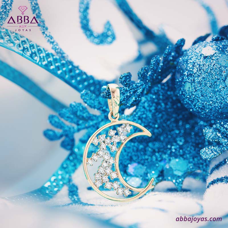 DIJE LUNA ASTRAL ORO 14K ABBA JOYAS. image number null