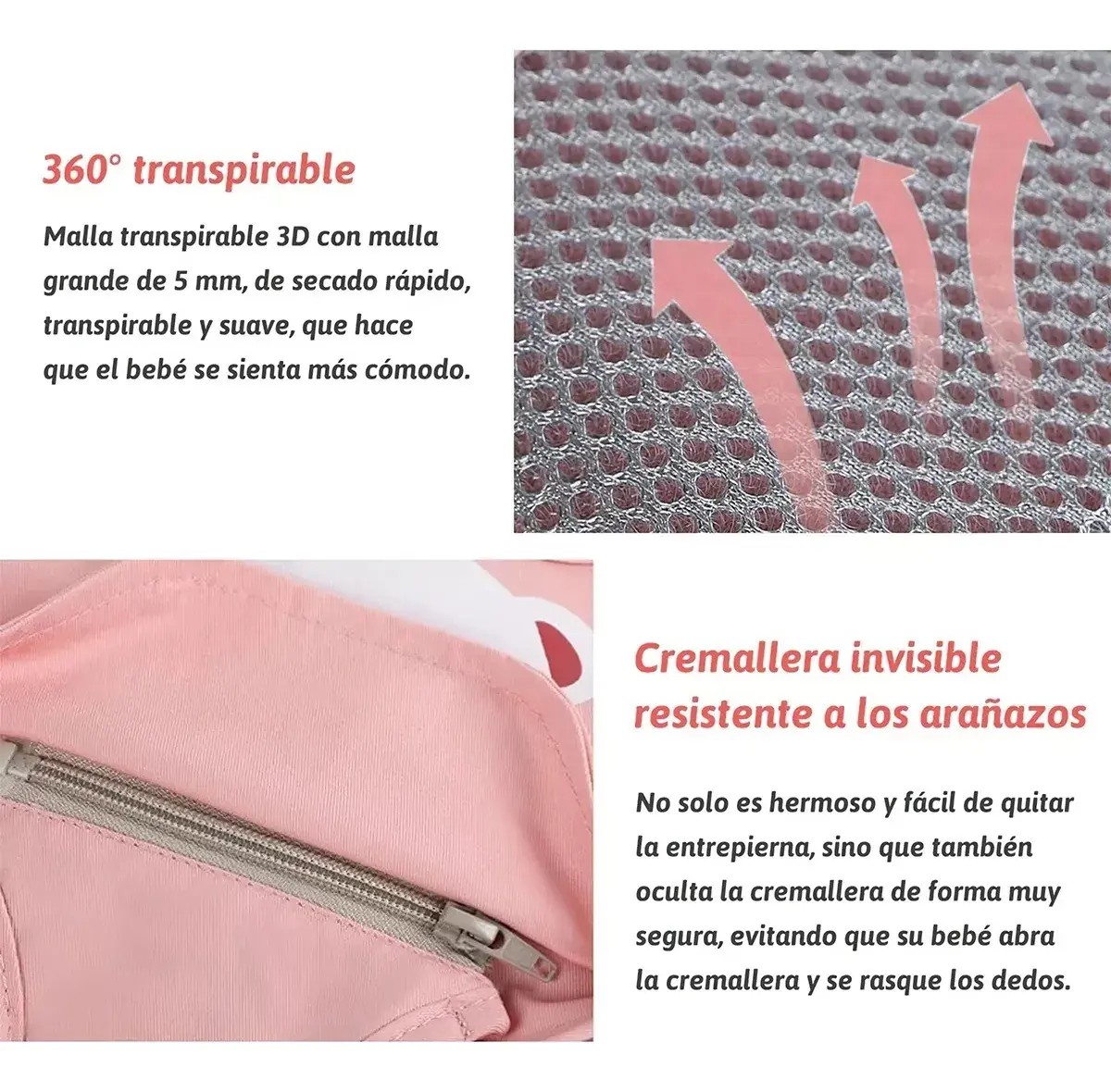 Arn&eacute;s De Seguridad Para Caminar Respirable Bebes 6-36 Meses Rosa Oso image number null
