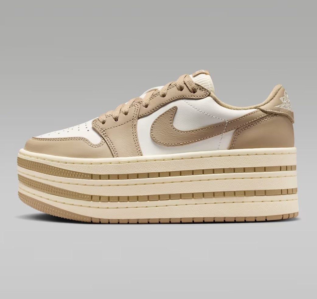 Tenis Air Jordan 1 Triple Stack Caqui/beige Mujer Tallas #24 al #26 image number null