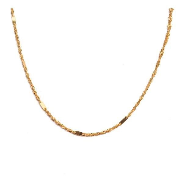 CADENA SINGAPUR 45 CM CALIBRE 1 MM ORO DORADO 14 KILATES image number null