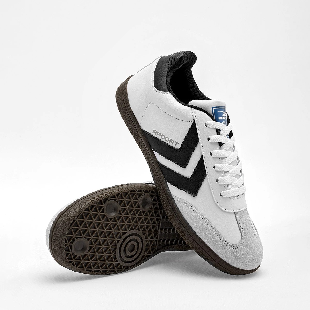 TENIS URBANO Apoort JOVEN EN COLOR BLANCO NEGRO GRIS A010 image number null