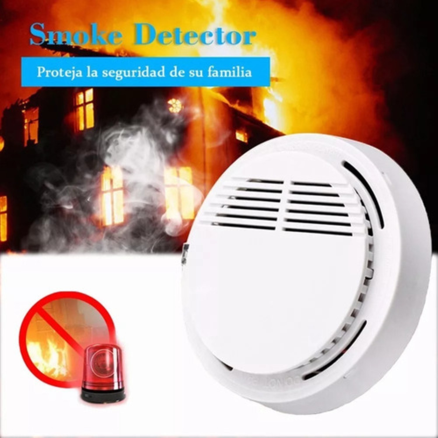 Alarma Inalambrico Detector Humo Contra Incendios Seguridad image number null