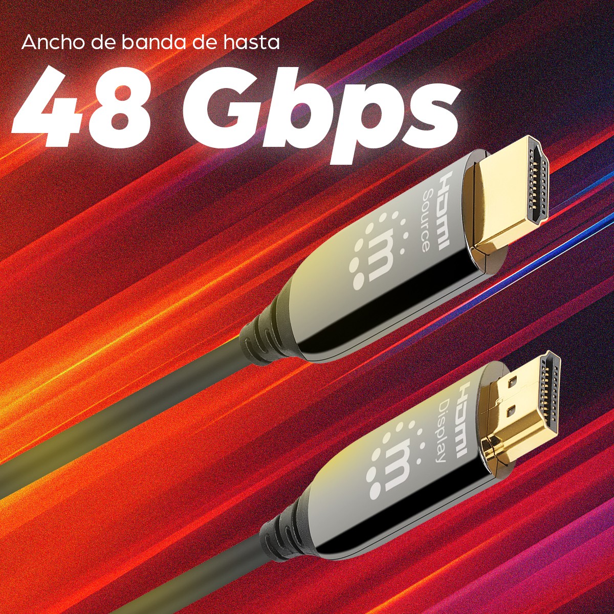 Cable HDMI 2.1 Manhattan 356176 15 m Macho-Macho 8K 48 Gbps Negro image number null