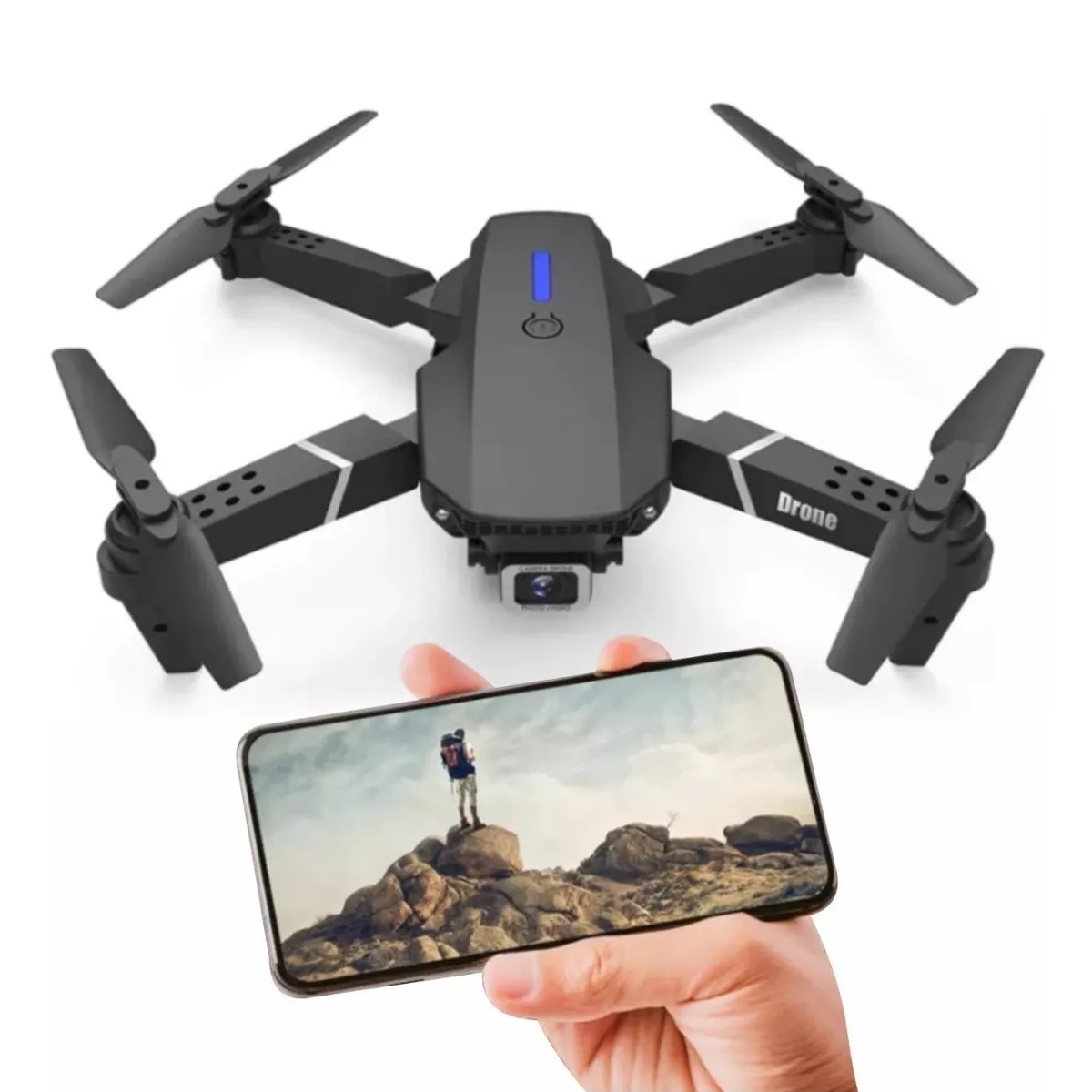 Drone Mini C&aacute;mara 1080p Estuche Control Remoto Wifi Luz Led image number null
