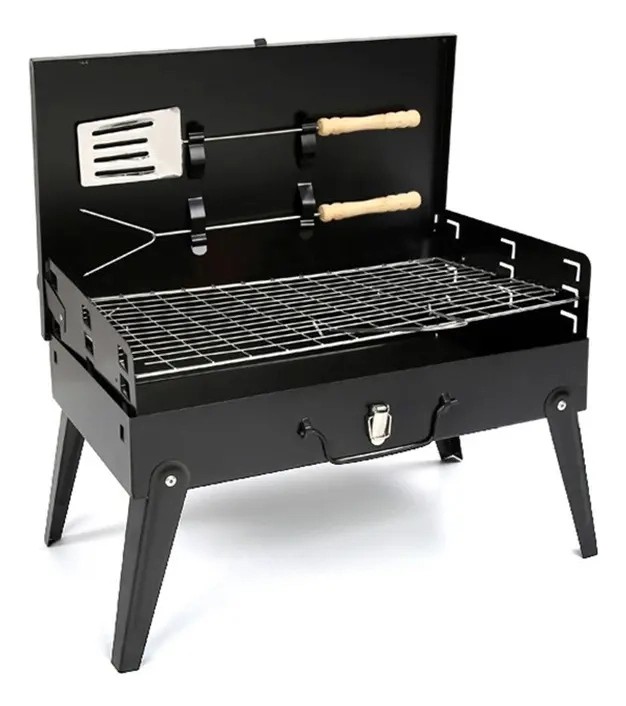 Parrilla Asador Plegable Con Accesorios Camping Port&aacute;til Pro image number null