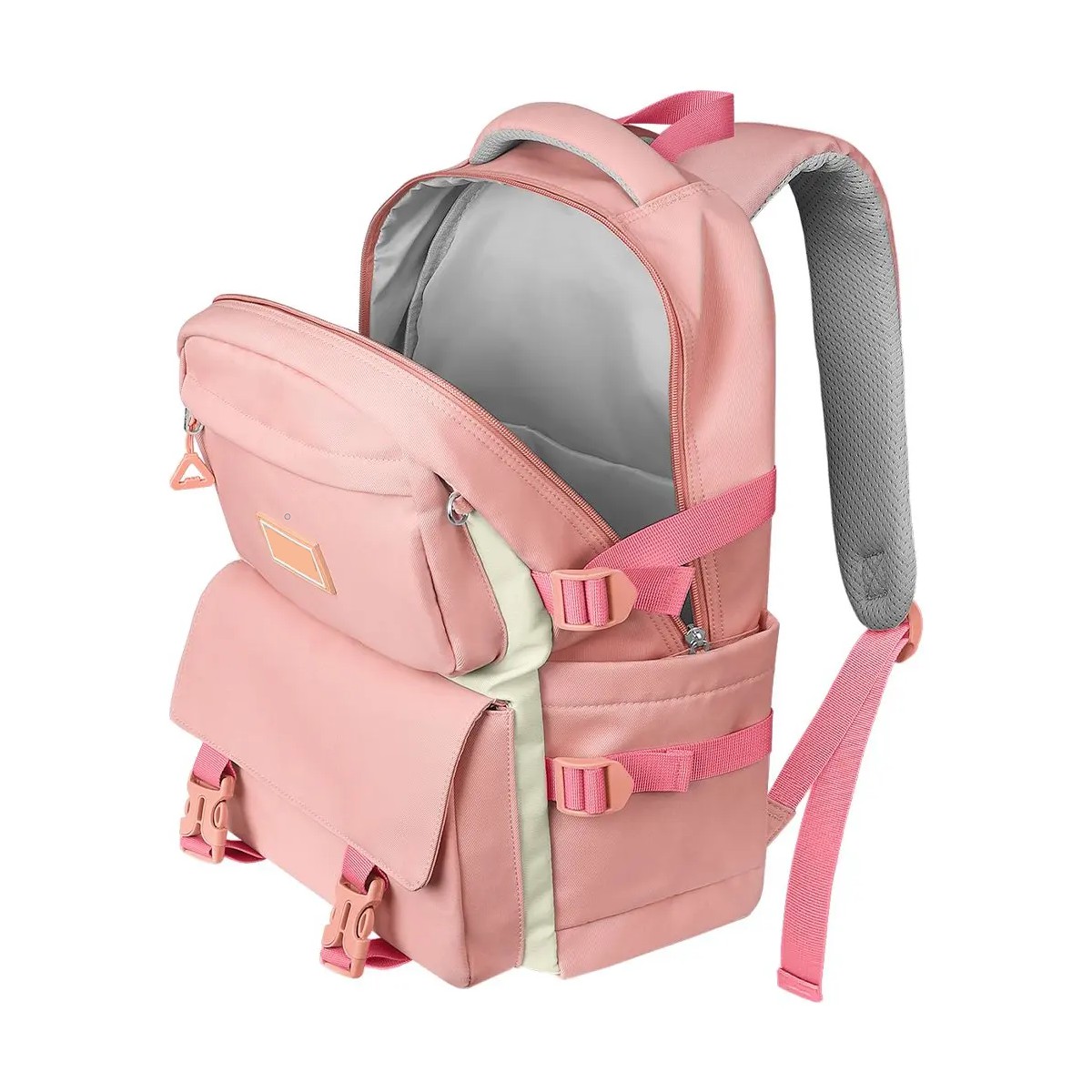 Mochila escolar y Bolso de Mano double linea 30L Color Rosa image number null