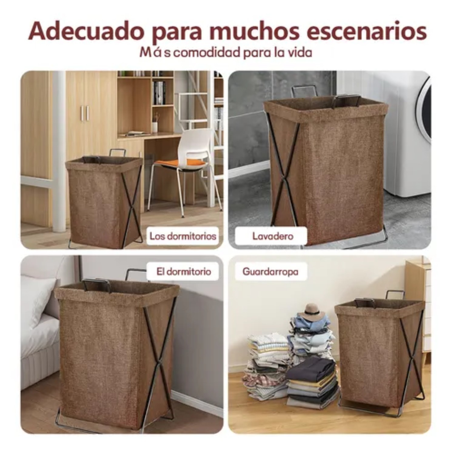Cestos De Ropa Estilo Japon&eacute;s Sucia Extra Grande Marron Oscuro image number null