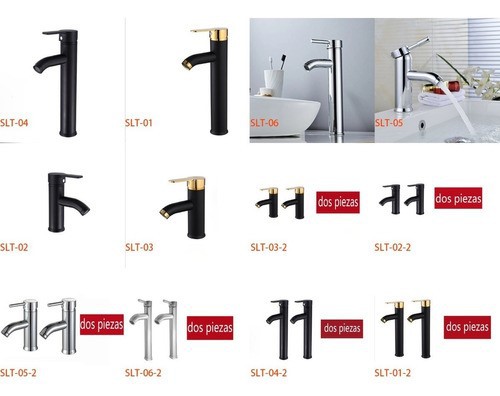 Mezcladora Monomando Grifo Llave Negro P Lavabo Ovalin Moder. image number null