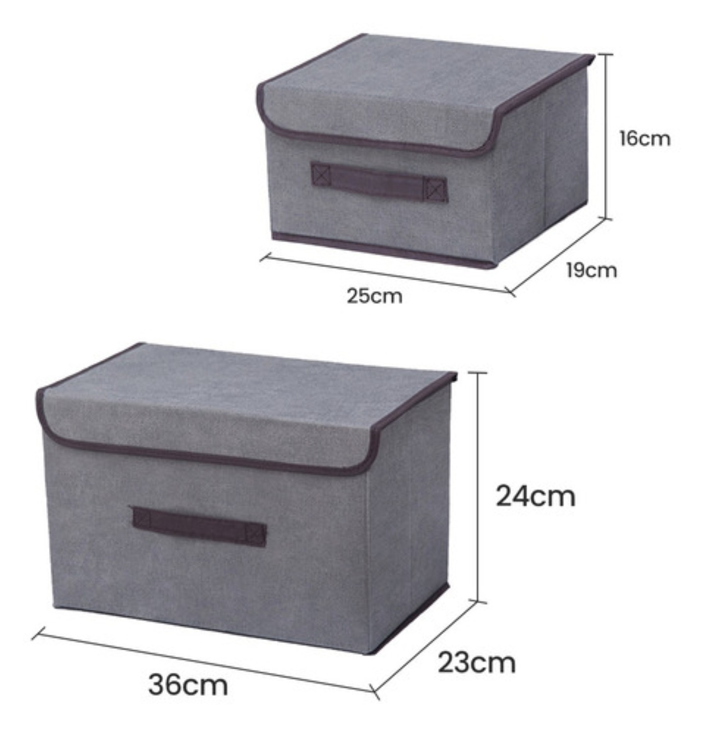 2 Unidades Cajas Organizadoras De Tela Plegables Con Tapas GRIS image number null