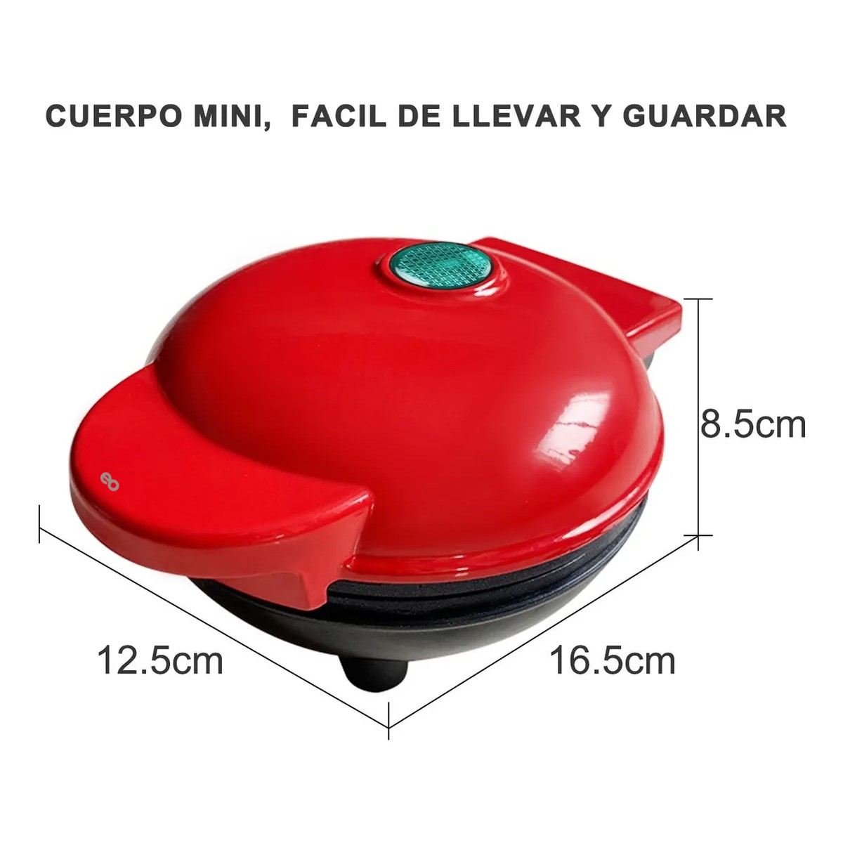 Waflera Electrica Port&aacute;til Para Desayuno R&aacute;pido Rojo image number null