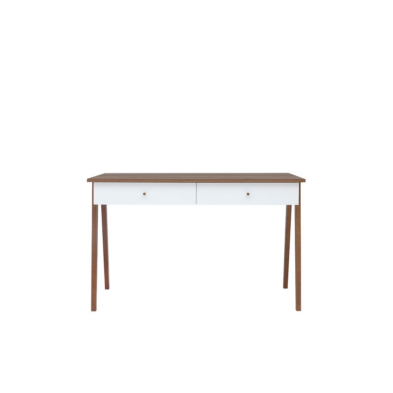 Escritorio Hocker Blanco Y Nogal - Kessa. image number null