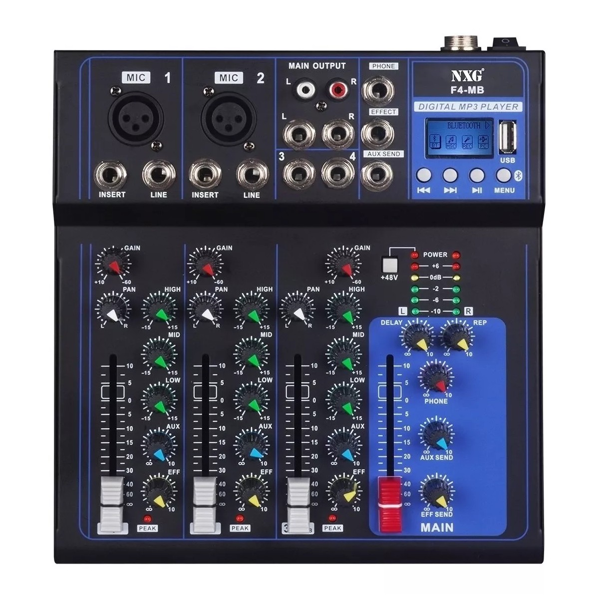 Mezcladora 4 Canales Pasiva Reproductor Bluetooth Usb image number null