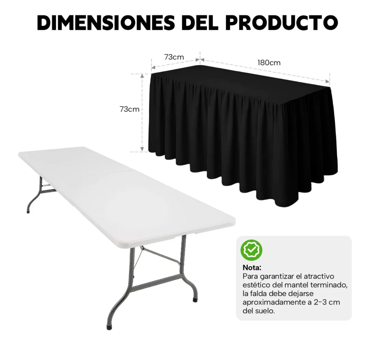 Mantel Bambalina Para Mesa De 1.80x0.73 Negro image number null
