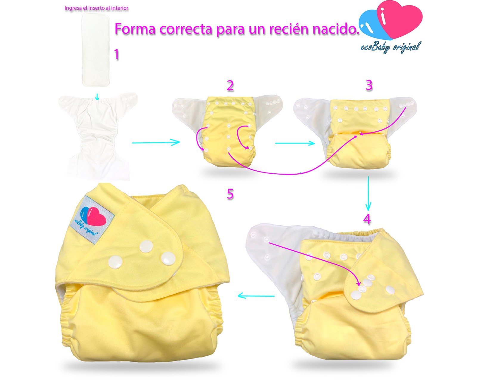 Pa&ntilde;al de tela reutilizable ecologico para bebes unitalla con rollo de papel bambu ecobaby original image number null